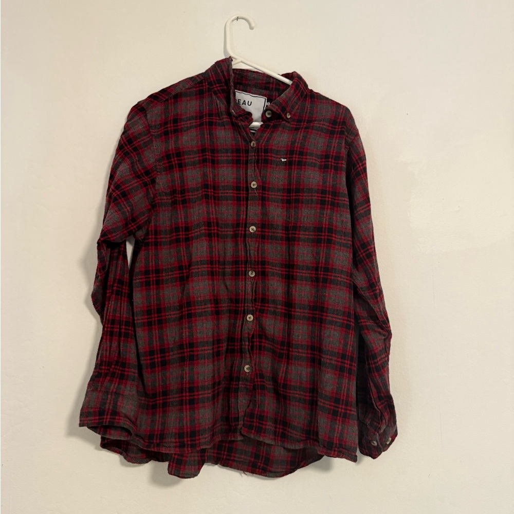 Peau De Loup Red & Black Plaid Button-Down Shirt